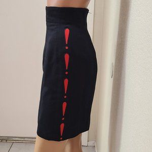 VINTAGE 80s 90s ESCADA MARGARETHA LEY EXCLAMATION POINT PENCIL SKIRT sz 34